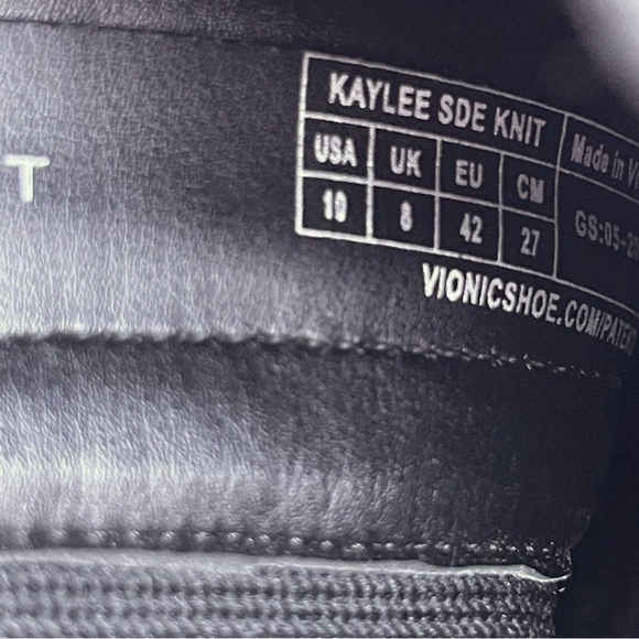 Vionic Kaylee Ankle Bootie Black Weather Resistant Suede Knit Block Heel Size 10 - Picture 6 of 6